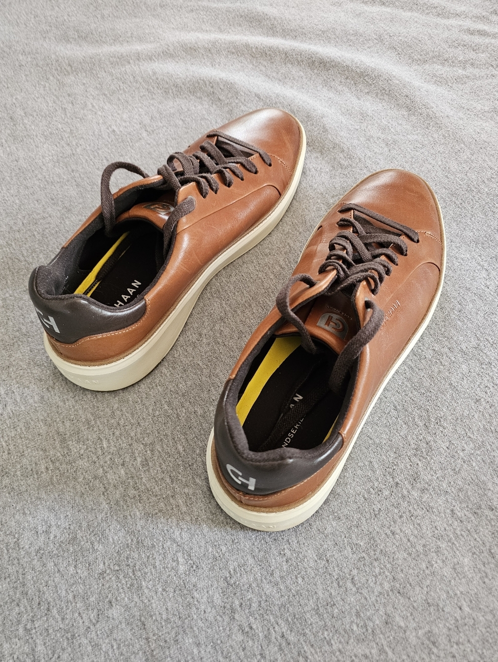 Cole Haan Brown Leather Low-Top Sneakers with White Sole - Picture 5 of 5